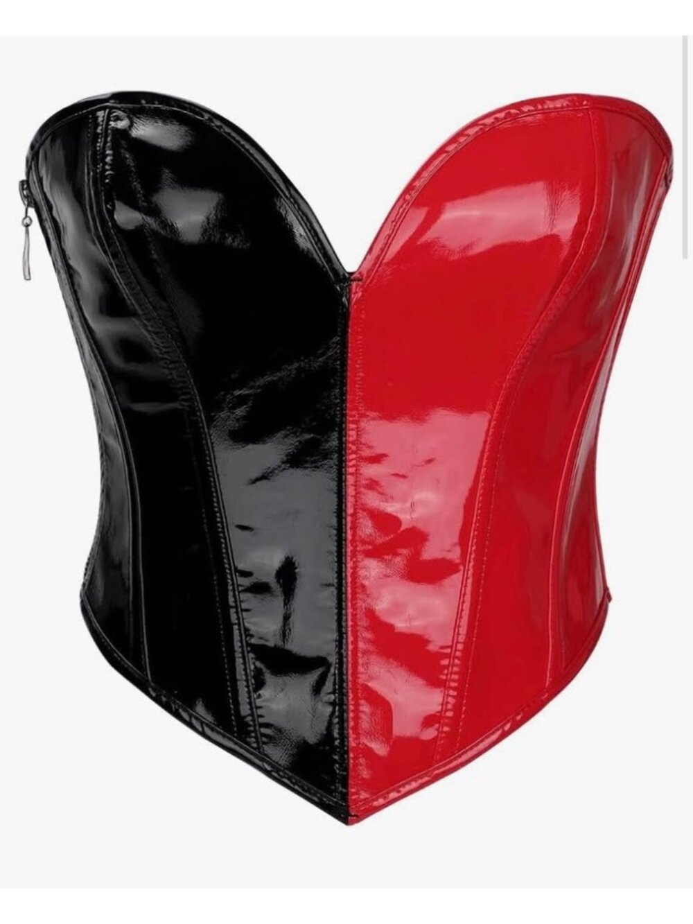 NWT Red and Black Faux Leather Corset Top sz XXL Plus 2XL
